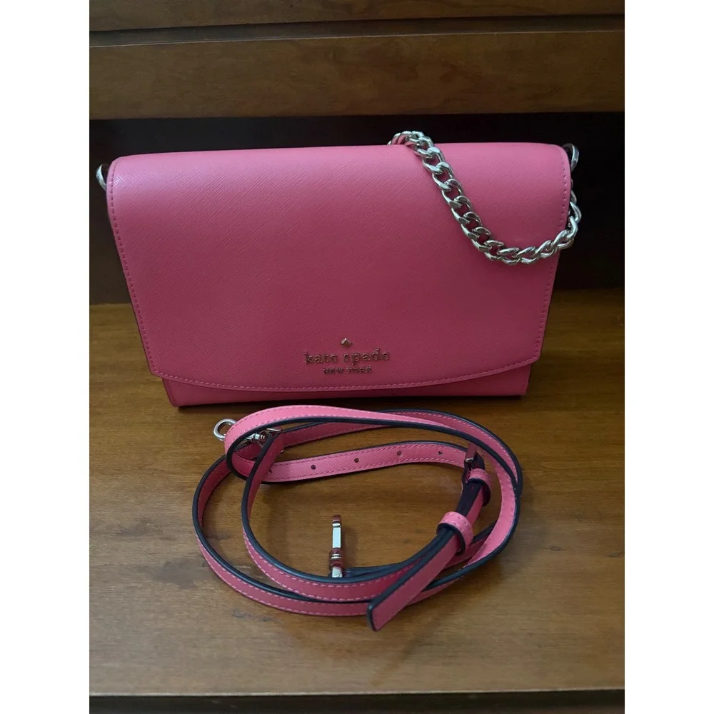 Kate Spade Hot Pink Chain Crossbody Shoulder Bag Barbiecore Convertible